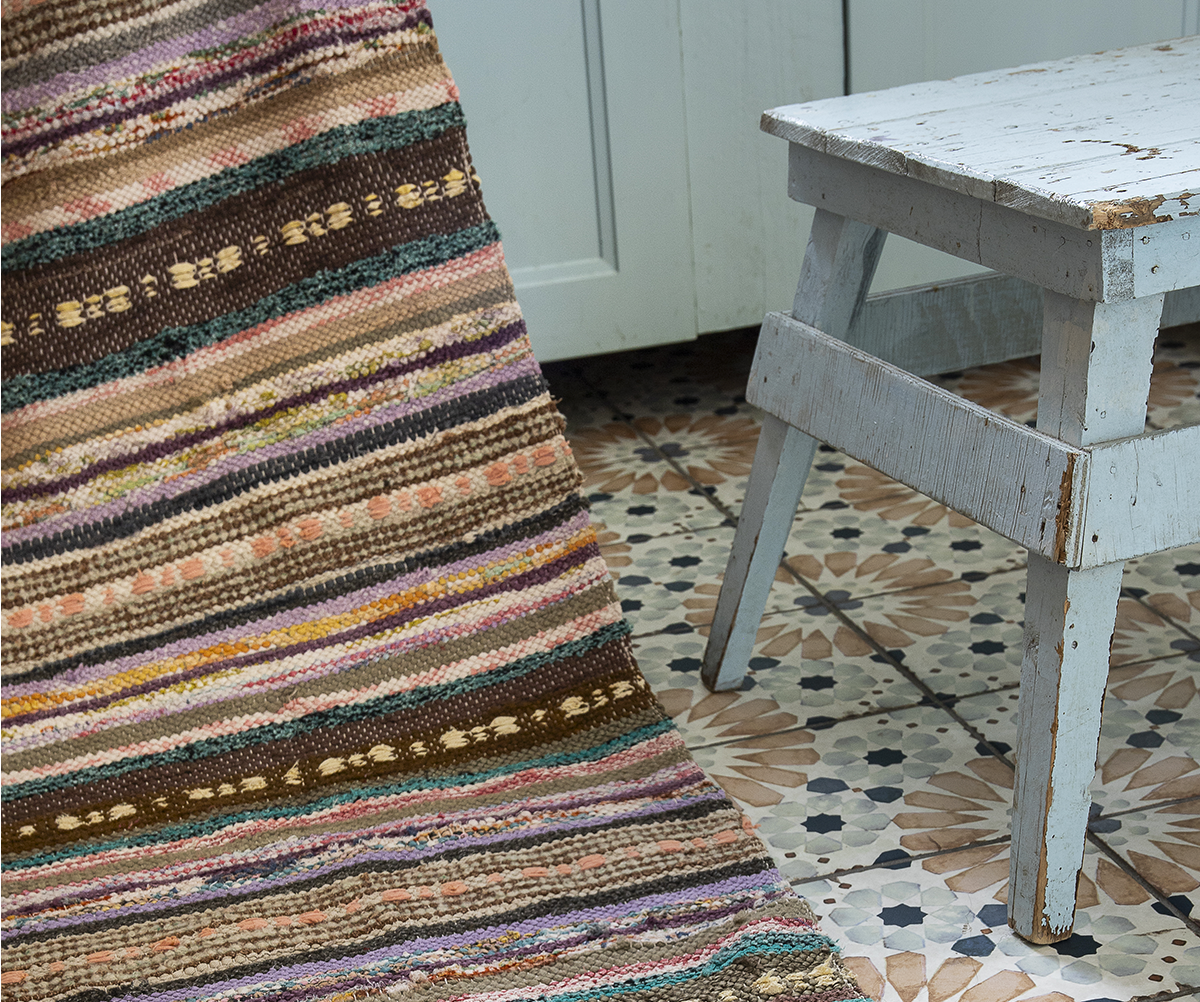 Striped Rag Rug Hallway ny